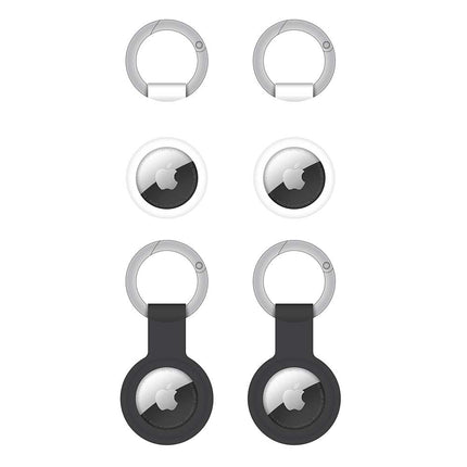 Tracking Keychain Designed for Apple Airtag 4 Packs, Black/White