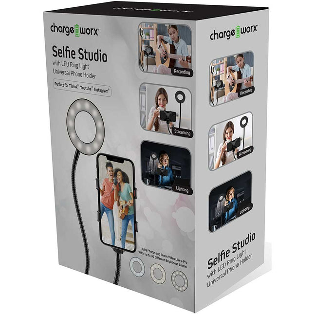 SELFIE STUDIO with LED Ring Light Universal Phone Holder