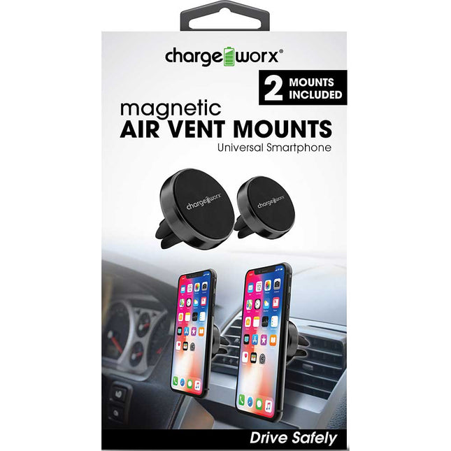 2 Magnetic Air Vent Mounts, Black