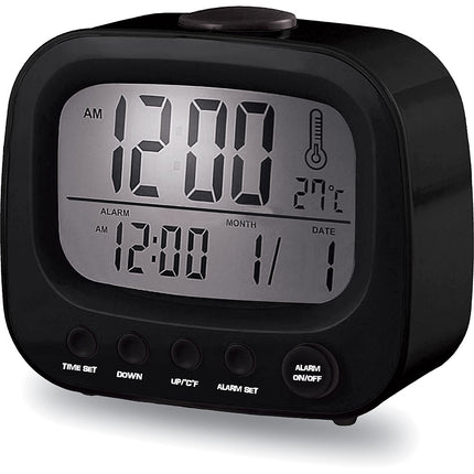Retro Alarm Clock, Black