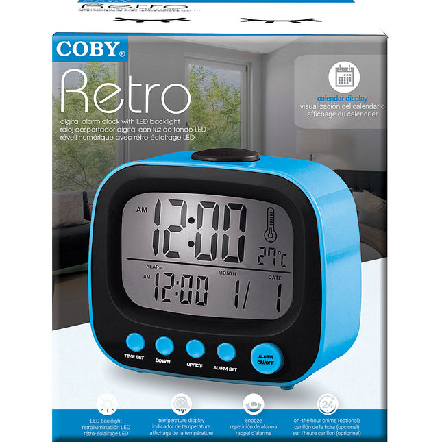 Retro Alarm Clock, Blue