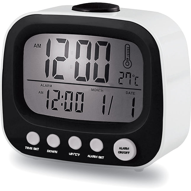 Retro Alarm Clock, White