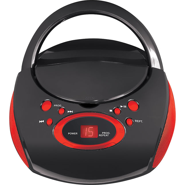 MP3/CD Portable Boombox, Red