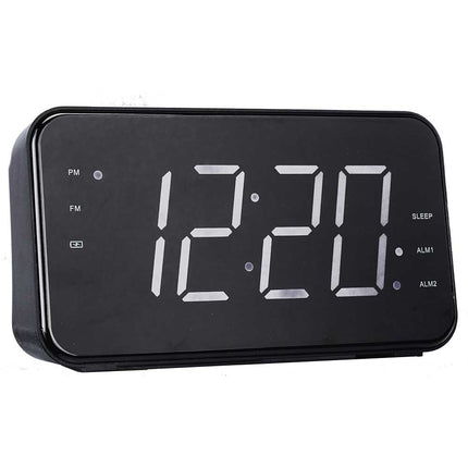 Portable FM Alarm Clock Radio, Black