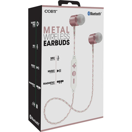 Metal Wireless Earbuds, Rose Gold