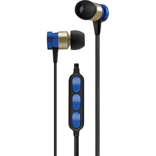 Metal Wireless Earbuds, Blue/Champagn