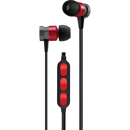 Metal Wireless Earbuds, Red/Grey