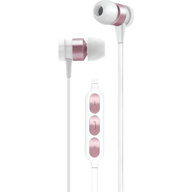 Metal Wireless Earbuds, RoseGold/White