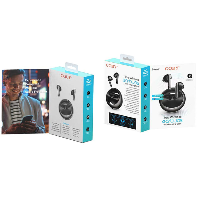 True Wireless Earbuds with Rotating Case