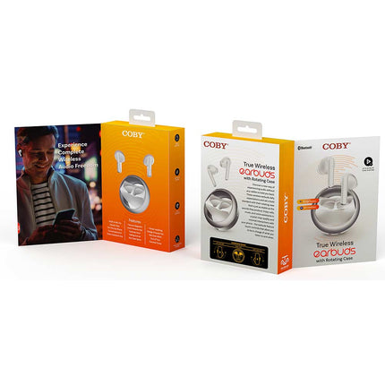 True Wireless Earbuds with Rotating Case