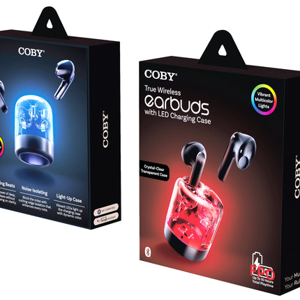 True Wireless Earbuds with LED Charging Case