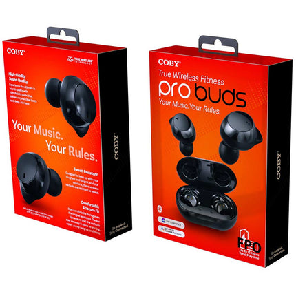 True Wireless Earbuds with Secure-Fit Sports Tips, Black