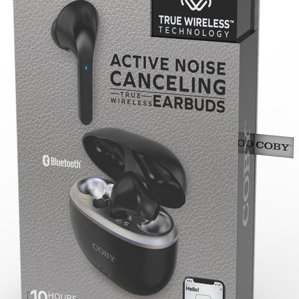 Active Noise Canceling True Wireless Earbuds, Black