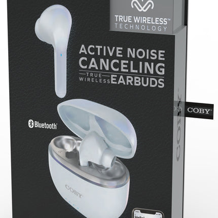 Active Noise Canceling True Wireless Earbuds, White