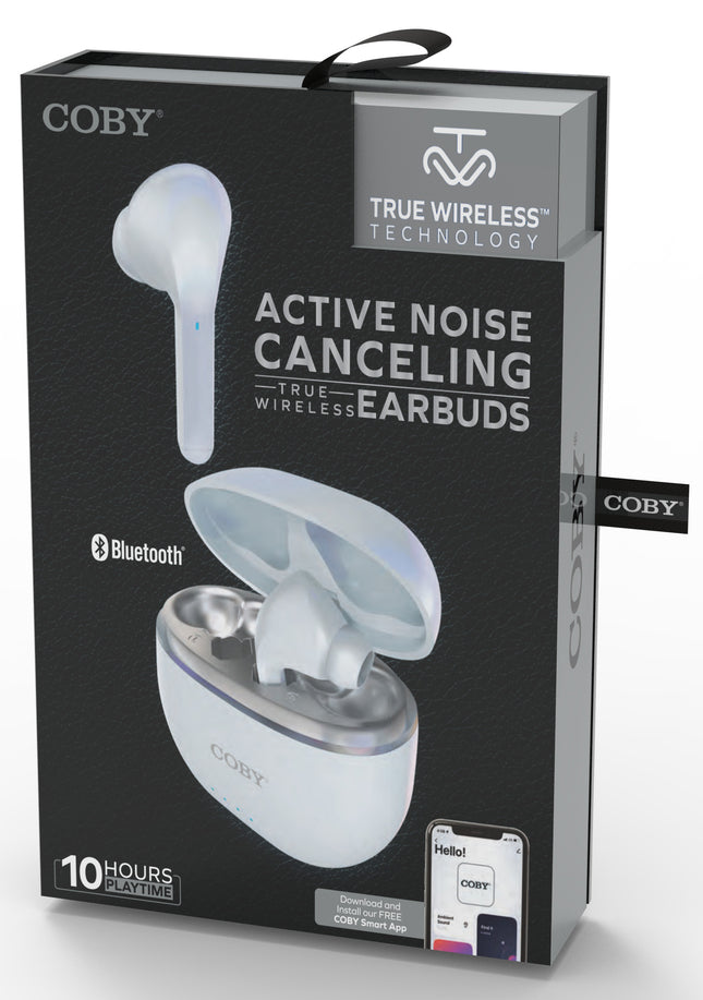 Active Noise Canceling True Wireless Earbuds, White
