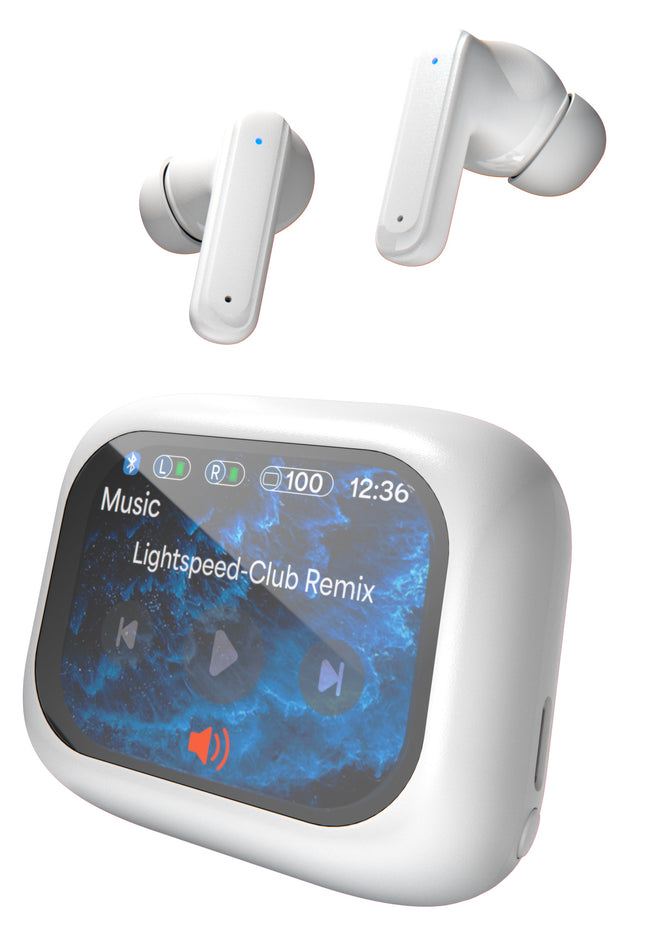 True Wireless Earbuds With Smart Display Case