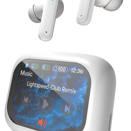 True Wireless Earbuds With Smart Display Case