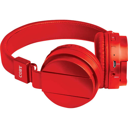 Flex Folding Bluetooth Stereo Headphones, Red