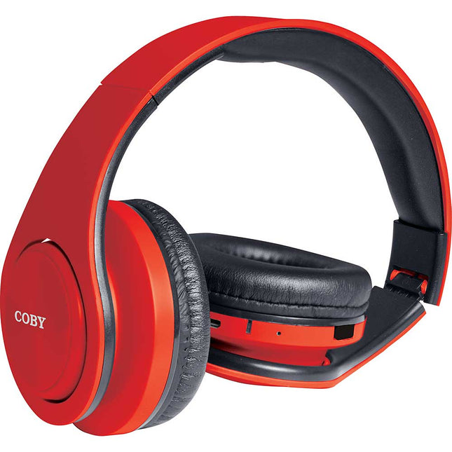 Valor Folding Bluetooth Stereo Headphones, Red
