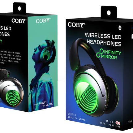 Wireless LED Headphones with Infinity Mirror Effect