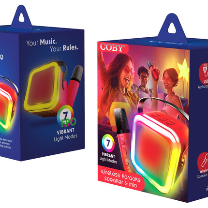 LED Karaoke Speaker with Wireless Microphone
