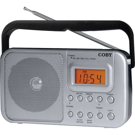 Portable AM/FM Shortwave Radio, Silver