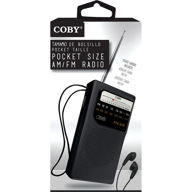 Pocket Size AM/FM Radio, Black