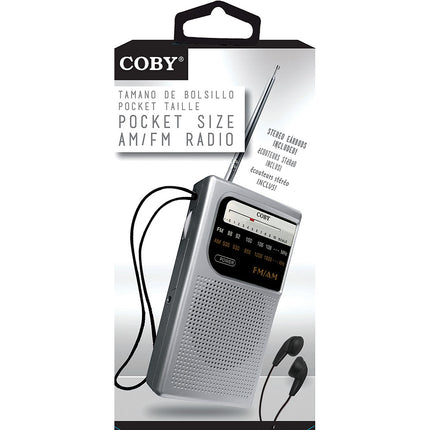 Pocket Size AM/FM Radio, Silver