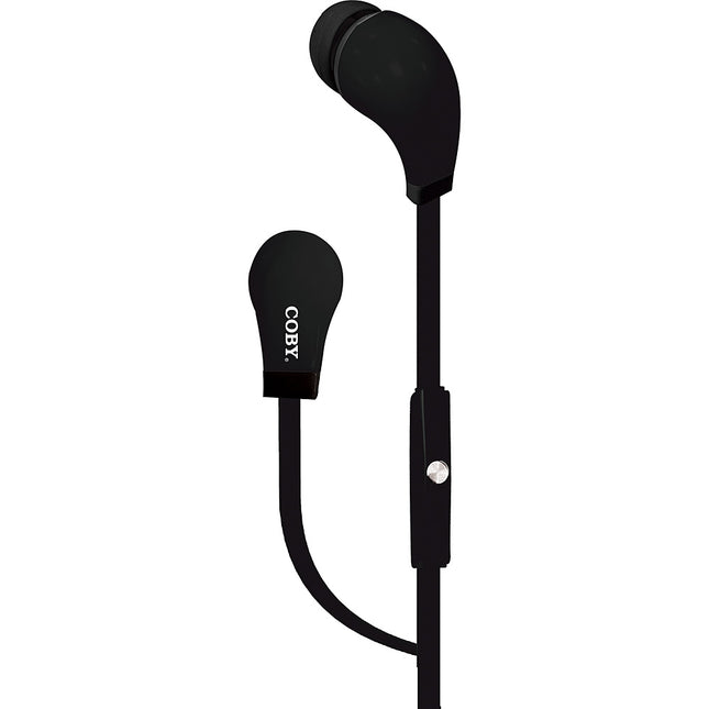 CVE-100-BLK Tangle Free Mini Stereo Earbuds, Black