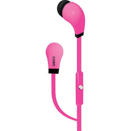 CVE-100-PNK Tangle Free Mini Stereo Earbuds, Pink