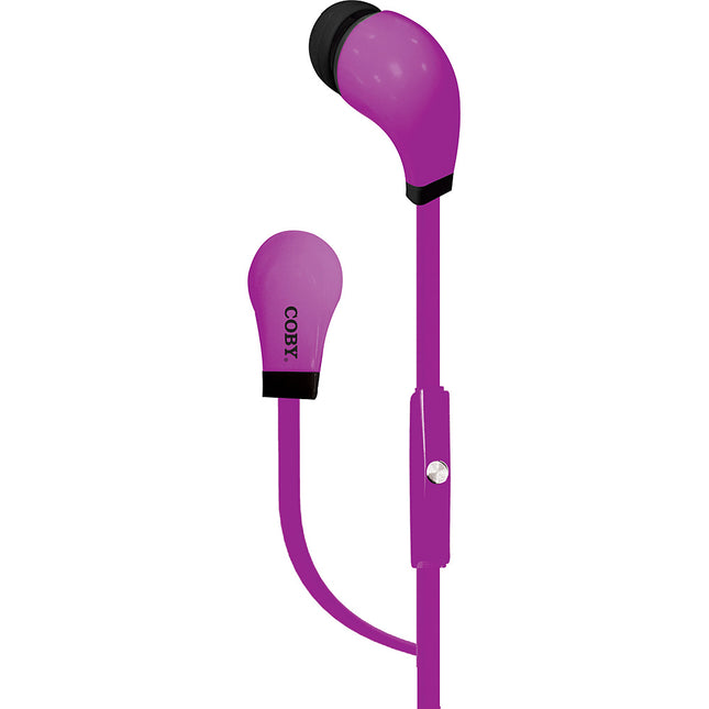 CVE-100-PRP Tangle Free Mini Stereo Earbuds, Purple
