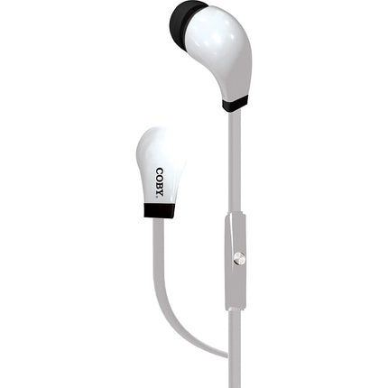 CVE-100-WHT Tangle Free Mini Stereo Earbuds, White
