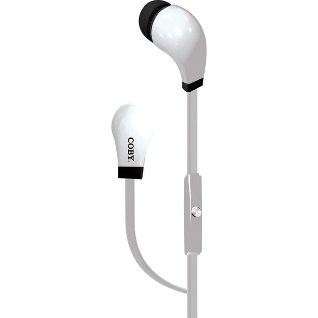 CVE-100-WHT Tangle Free Mini Stereo Earbuds, White