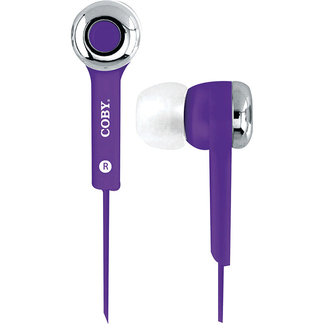CVE-101-PRP Stereo Earbuds w/Mic, Purple