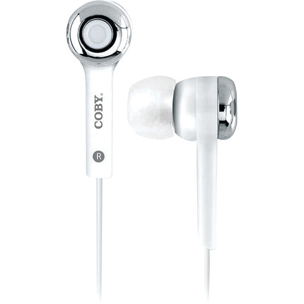 CVE-101-WHT Stereo Earbuds w/Mic, White