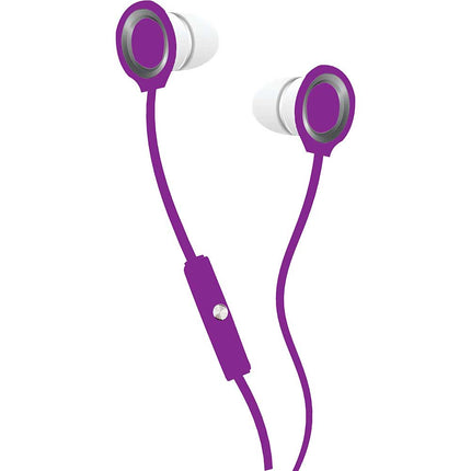 CVE-102-PRP Tangle Free Stereo Earbuds, Purple