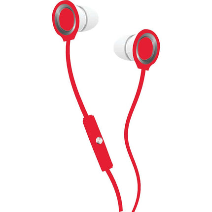 CVE-102-RED Tangle Free Stereo Earbuds, Red