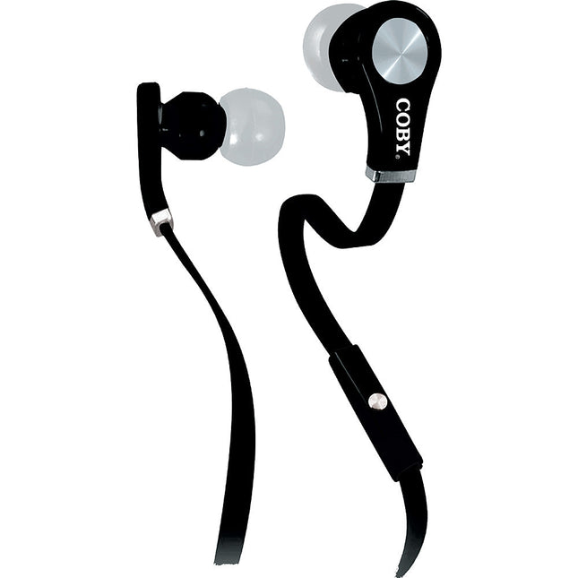 CVE-103-BLK Tangle Free Stereo Earbuds