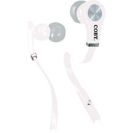 CVE-103-WHT Tangle Free Stereo Earbuds, White