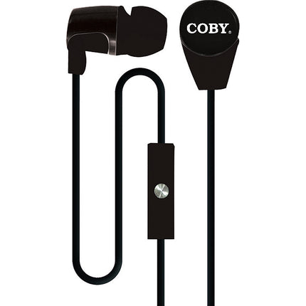 CVE-104-BLK Stereo Earbuds w/Mic, Black