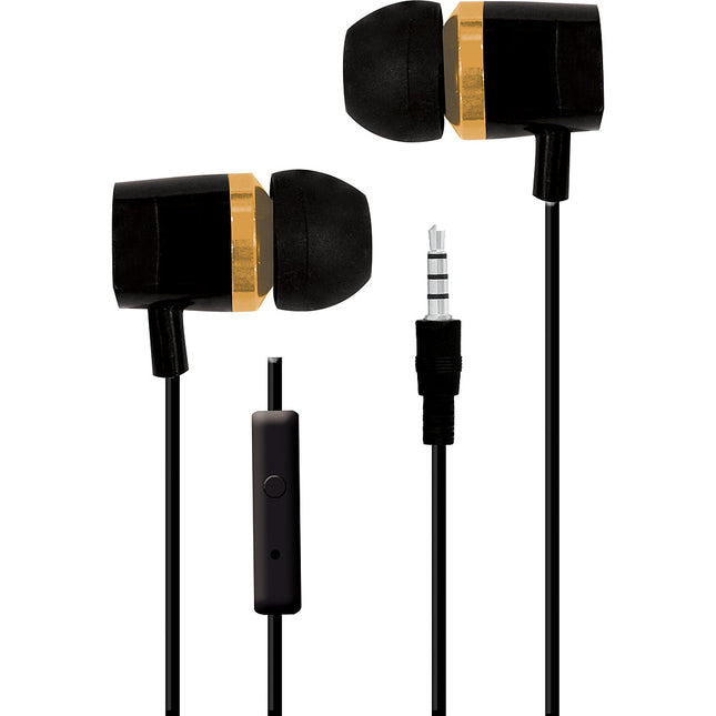 CVE-107-GLD Tangle Free Stereo Earbuds, Gold
