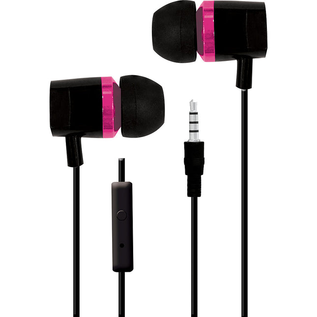 CVE-107-PNK Tangle Free Stereo Earbuds, Pink