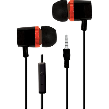CVE-107-RED Tangle Free Stereo Earbuds, Red