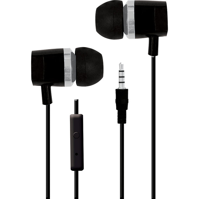 CVE-107-SLV Tangle Free Stereo Earbuds, Silver