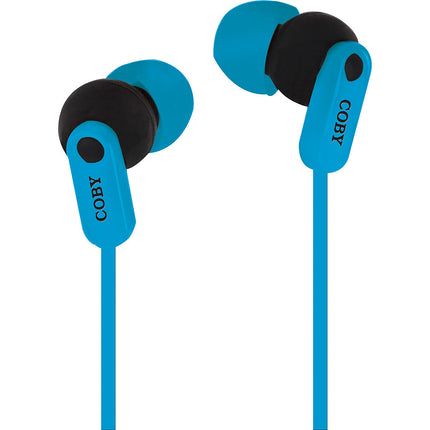 CVE-108-BLU Tangle Free Splash Stereo Earbuds