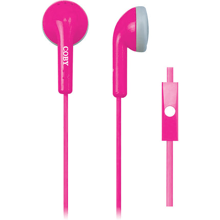 CVE-109-PNK Earbuds w/Mic, Pink