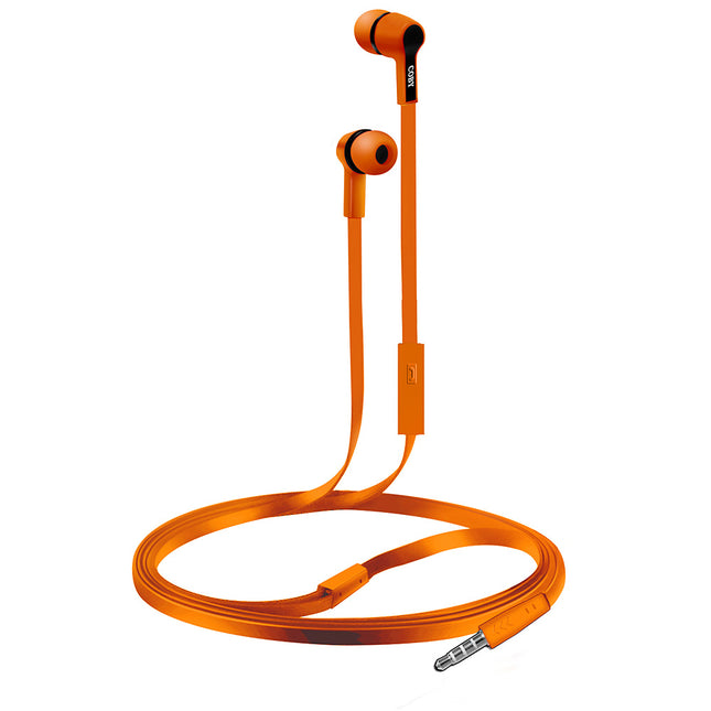 Earbuds w/Mic, Orange
