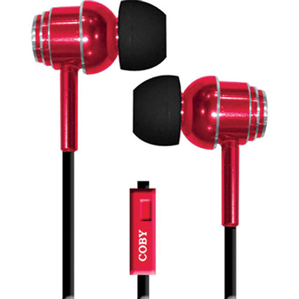 Tangle-Free Flat Cable Metal Earbuds w/Mic
