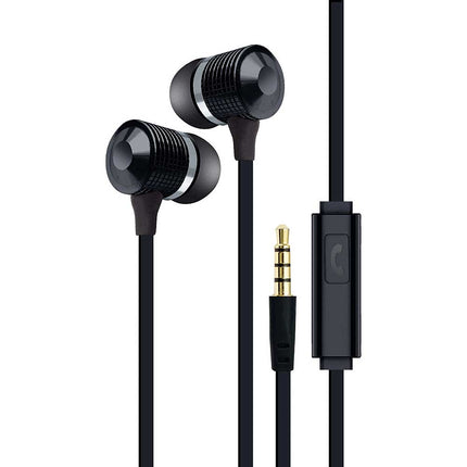 Tangle-Eree Stereo Earbuds w/Mic, Black