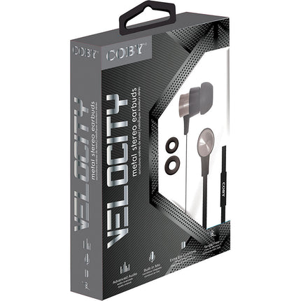 Aluminum Tangle-Eree Stereo Earbuds w/Mic